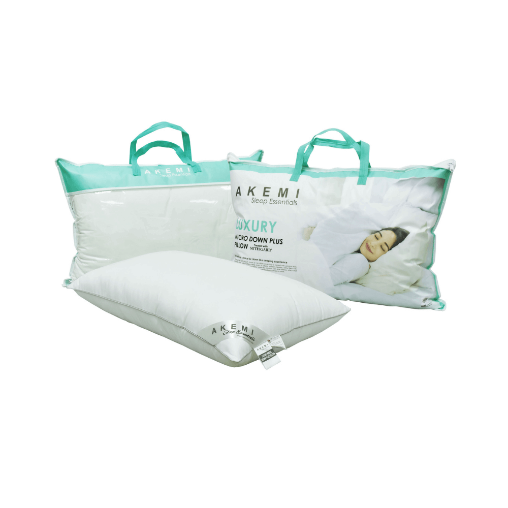 หมอนหนุน ใยสังเคราะห์ AKEMI รุ่น SLEEP ESSENTIALS LUXURY MICRO DOWN PLUS 9557108209572 48X74 CM. สีขาว_0
